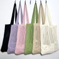 Polyester Fiber Shoulder Bag Eco Friendly Crochet Tote Shopper Handbag for Casual Women Shopping Travel. 