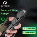 Outtobe Flashlight Powerful light Bright Led light Outdoor Focusing Torchlight Portable Home Emergency Lamp Built-in Battery USB Rechargeable Torchlight Zoom-able focus Light T6 Penlight. 