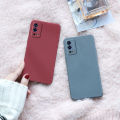 Tokifu For OPPO A55 4G Back Cover Matte Simple Solid Color Soft Silicone TPU Case +Lanyard. 