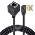 90 Degree Angle CAT8 8Pin RJ45 40Gbps 2000MHz Ethernet Network Extension Cable Male To Female For Laptop PC Router Computer Cord. 