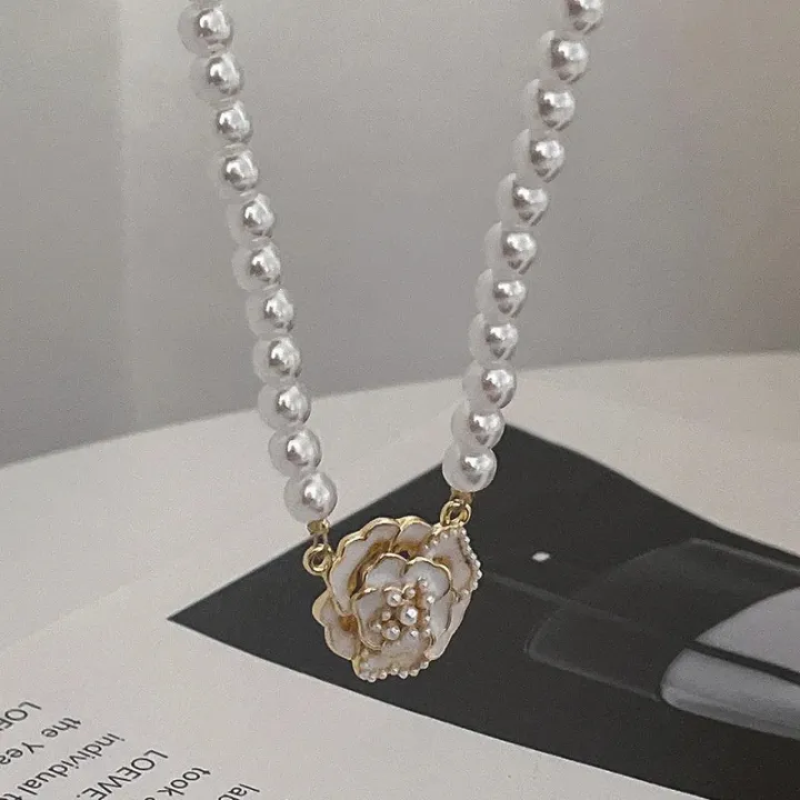 Elegant%20Fashion%20Rose%20Pearl%20Bead%20Necklace%20for%20Women%20Temperament%20Flower%20Versatile%20Clavicle%20Chain%20Necklace%20Women's%20Jewelry%20Gift%20-%20Image%204