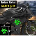 Bike Radium Sticker - Danger Sign / Glow In The Dark ( Waterproof & Premium Quality)/ Bike Sticker Gallery - Bike Stickers.