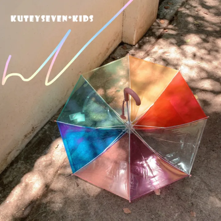 Korean%20version%20of%20INS%20candy%20color%20transparent%20color%20rainbow%20safety%20children's%20umbrella%20cute%20thickened%20semi-automatic%20umbrella%20umbrella%20for%20men%20and%20women%20-%20Image%202