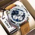 Man Watch Waterproof Chronograph Luminous Men's Wristwatch Leather Men Quartz Watches Casual Clock.