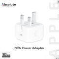 Apple 20W USB.C Power Adapter FOR iPhone 13/12/11/X - Three pin.
