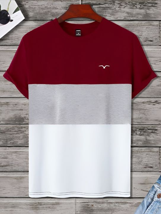 Multy and White(Print) Cotton half Sleeve T-Shirt For Men