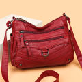 Cross-border middle-aged women's bags, new bags, middle-aged and elderly one-shoulder crossbody bags, multi-layer large-capacity soft leather money collection business bags.