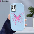Jizetin for Samsung A12 A12 5G M12 Back Cover Line Purple Butterfly Bright Lens Frame Candy Soft Rubber Phone Cases.
