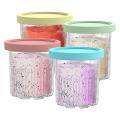 4 Piece Ice Cream Pints Cup Plastic Ice Cream Containers for Ninja Creami Pints NC301 NC300 NC299AMZ Series. 