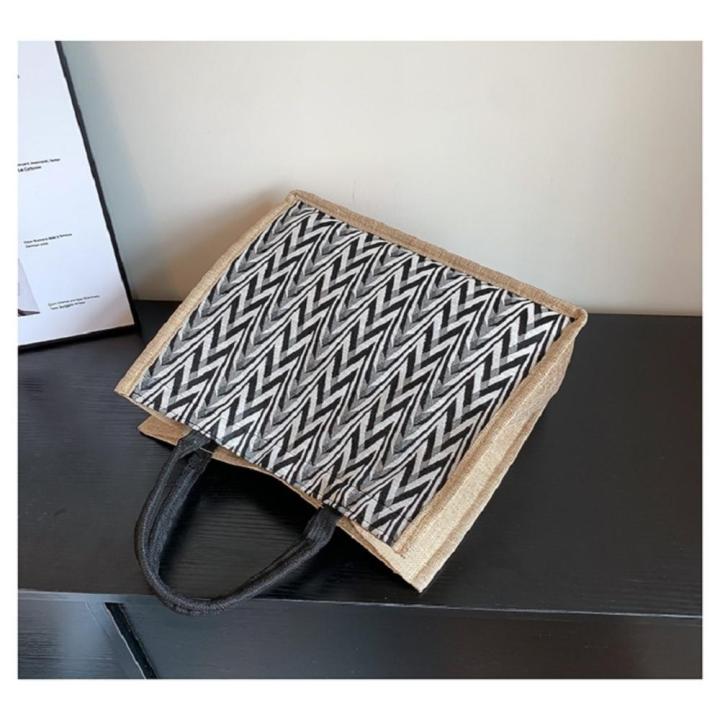 Summer%20Tote%20bags%20Trendy%20Top%20handle%20Flower%20print%20Burlap%20tote%20bags%20Eco-friendly%20Portable%20Linen%20tote%20bags%20for%20Shopping%20Travel%20Picnic%20Daily%20use%20Fashion%20accessory%20-%20Image%204