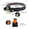 Rechargeable Head Lamp Waterproof USB Charging LED High Power Head Lamp Light for Camping, Fishing, hiking, outdoor. 