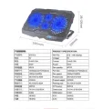 TCLP S-18 Laptop Cooling Pad 4 Fans 2 USB Ports Air Cooler Blue LED Lights for 10-16 Laptop Lindaa.