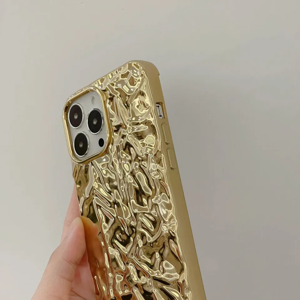 Luxury Plated Gold Tin Paper Phone Case for iphone 15 14 13 11 12