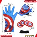 Captain America Web Dart Blaster Toy Set - (Avengers Launcher, Glove, 4 Pieces Plastic Role Play Movie Hero Wrist Toy for Kids). 
