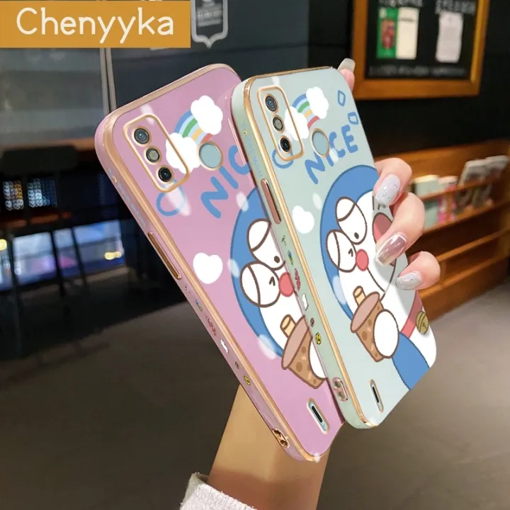Chenyyka%20For%20Tecno%20Spark%206%20Go%20Spark%20Go%202020%20Spark%20Go%202021%20Case%20Cartoon%20Cute%20Doraemon%20Luxury%20Plating%20Phone%20Case%20Edge%20Pattern%20Silicone%20Casing%20Full%20Back%20Cover%20Camera%20Protection%20Cases%20Softcase%20-%20Image%205