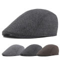 Casual Painter Newsboy Cap Spring Summer Berets Hat For Men Women Herringbone Visor Peaked Cap Solid Color Duckbill Hat Old Men. 