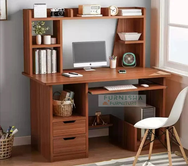 Levente Extendable Reading Table, Computer Table With Keyboard Tray, Study Table with Storage Drawer and Book Shelf, Multipurpose use for your home and office Desk, Activity Table Computer Office Study Writing Desk 54/45''