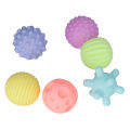 6pcs Baby Textured Ball Set Infant Funny Soft Elastic Multicolor Squeezing Sensory Ball Toy for Home Soft Textured Ball.