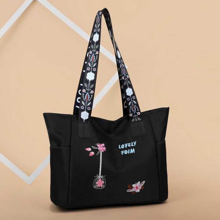 Flower Print Large-capacity Tote Bag, Trendy Shoulder Bag For