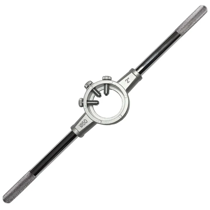 1 Piece Round Die Wringing Tool Hand Die Holder Ratcheting Tap Handle Hand Die Holder Silver