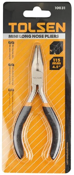 TOLSEN%2010031%204.5"%20Mini%20Long%20Nose%20Cutting%20Pliers%20(%204.5%20inch/115mm%20)%20Cr-V,%20TPR%20Handle%20Cable%20Wire%20Jewelry%20Plier%20-%20Image%202