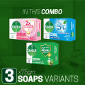 Dettol Soap Family Pack of 3 Variants (75gm X 3)- Original, Skincare, Cool Bathing Bar Soaps. 