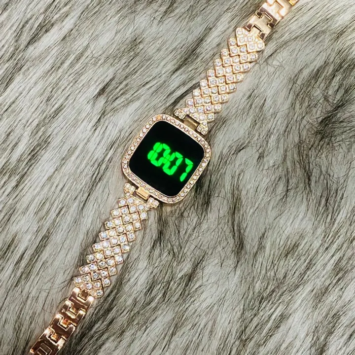 New%20Stylish%20LED/TOUCH%20Rose%20gold%20/Silver/gold%20color%20fashionable%20Diamond%20Card%20Stone%20women%20watch%20-%20Image%205