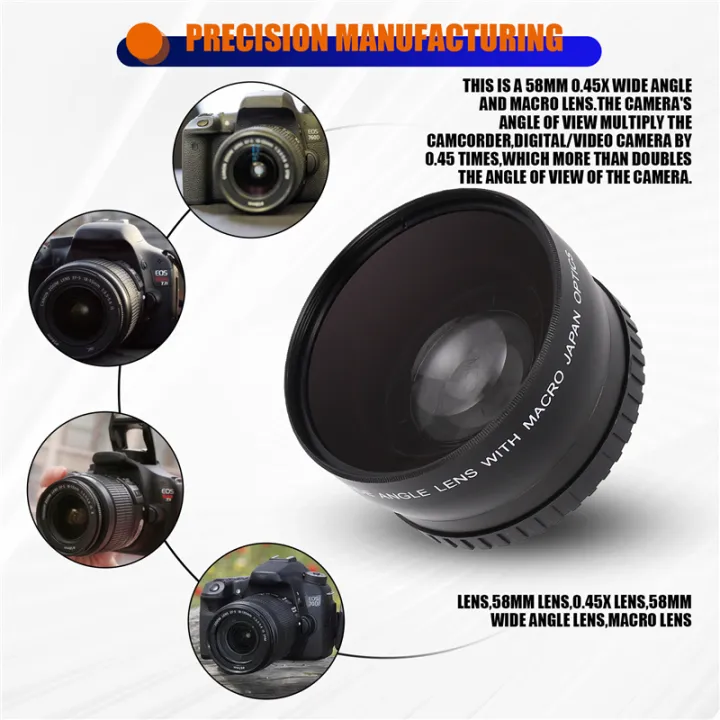 58MM%20Wide%20Angle%200.45x%20Converter%20Lens%20with%20Macro%20Close-Up%20Attachment%20for%20Rebel%20T6s,T6i,SL1,T5,T5i,T4i,T3,T3i,T1i,T2i,XSI,XS,,XT,70D,60D,60Da,7D,5D,1D%20-%20Image%202