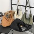 Women Casual Canvas School Crossbody Bags For Student Female Solid Color Large Capacity Tote Bag Trendy Cool Men Shoulder Bag.