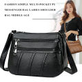 New Casual Bag Women Soft Pu Leather Shoulder Bags High-Quality Multi-Pocket Messenger Bag Black Ladies Business Crossbody Bag.