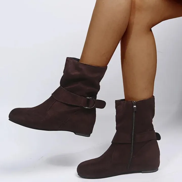 Frosted%20Ankle%20Boots%20Women%20Soft%20Leather%20Pleated%20New%20Fall%20Winter%202024%20Warm%20Boots%20Non-slip%20Comfy%20Purple%20Plus%20Size%2043%20Women's%20Boots%20-%20Image%204
