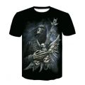 Grim Reaper T Shirt 3d Heavy Metal Skull T Shirts For Men Graphic Print T-shirts Oversized Sleeve Punk Rock Top Men's Clothing. 