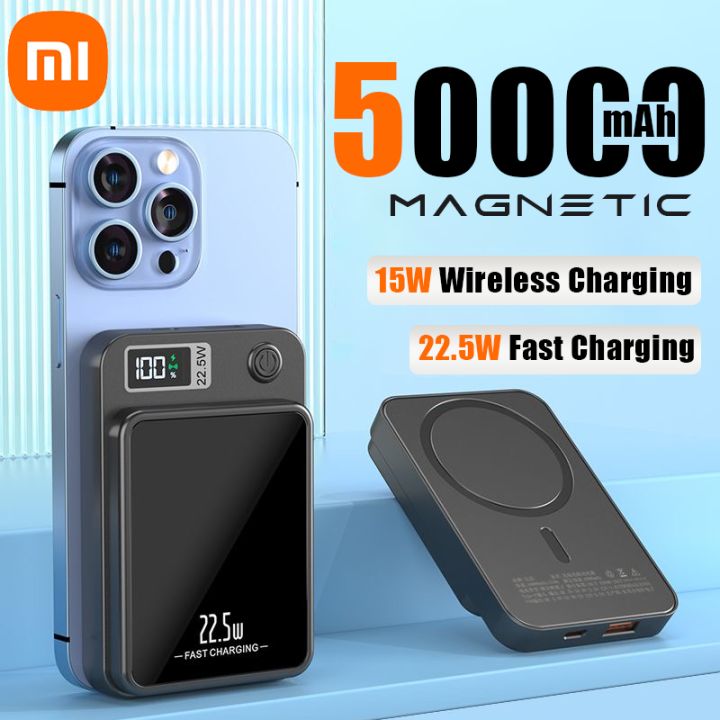 Xiaomi 2024 New 50000mAh Wireless Power Bank Magnetic Qi Portable