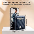Men's genuine leather soft carbon fiber large capacity wallet for men's high-end feeling. 