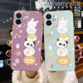 Chenyyka For Samsung galaxy A04 M04 F04 A04E A03 Core A03S Case Cartoon Cute Animal Luxury Plating Side Edge Pattern Shockproof Phone Cases Soft Silicone Square Camera Lens Protection Cover. 