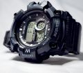 Digital watch for boys and men, Multi lighting and alarm - black. 