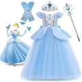 Main dress with crown hand-played costume children's clothing Cinderella cosplay girl sequin male set birthday party prom dress 3-10 years old. 