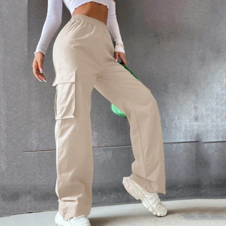 Cargo%20Pants%20Women%20Plus%20Size%20Belt%20Less%20High%20Waisted%20Wide%20Leg%20Trousers%20Straight%20Leg%20Relaxed%20Style%20Trousers%20Trousers%20-%20Image%202