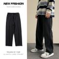 2022 New Streetwear Baggy Jeans Men Korean Fashion Loose Straight Wide Leg Pants Male Brand Clothing Black Light Blue - 314362121.