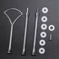 1 set 2 3 Tier Cake Plate Stand Heavy Metal Center Handle Fitting Hardware Rod.