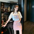 Pink Denim Skirt Skirt Small High Waist SlimmingbmSkirtaLine Skirt Vintage Skirt Skirt for Women Summer. 
