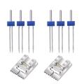 BRADOO-6Pack Double Twin Needles Wrinkled Needle with 2 PCS 9 Groove Pintuck Presser Foot for Sewing Machine Accessories 5FM.
