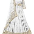 Georgette Embroidery New Stylish Semi Stitched Party Long Gown For Women. 