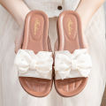 Summer fashion bow sandals wear versatile college princess style women's shoes beach flat slippers women.