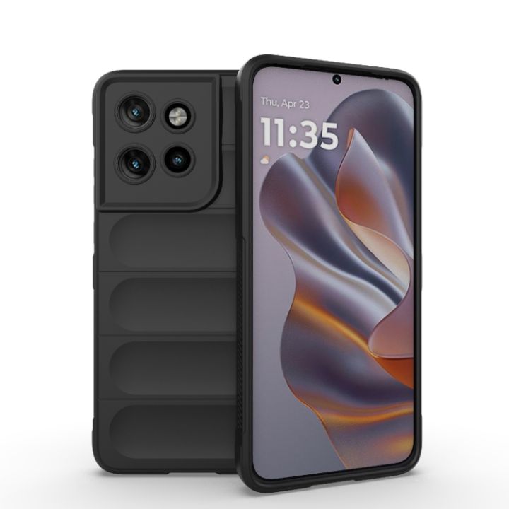 MobiCase S4 For Motorola Moto Edge 50 Neo Back Cover Phantom Shield Soft Silicone TPU Shockproof Airbag Phone Case Motorola Edge 50 Neo Case Moto Cover Motorola Cover Black
