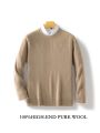 Men's New Cashmere Sweater Round Neck Long Sleeve Pullover 2024 Autumn/Winter 100% Merino Wool Knit Solid Color Sweater Clothing. 
