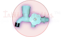 PVC ABS Plastic Material 2 in 1 BIB Polished Cock Tap Wall Mounted Made of Virgin Material. 