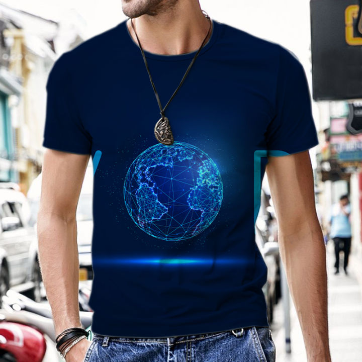 Summer%20Tshirt%20for%20Men%202022%203D%20Hi-tech%20Light%20Glowing%20Question%20Mark%20Pattern%20Printing%20Men's%20T-Shirt%20Breathable%20Streetwear%20-%20Image%202
