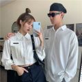 Spring and Autumn New Korean Style Loose Design POLO Young Couple Clothes Long Sleeve Shirt Top Female Student Fashion.