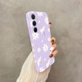 A55 Elegant Daisy Silicone Phone Case For Samsung A55 A54 A35 A34 A24 A15 A14 A05S A04S M14 Thin shatterproof Back Cover.